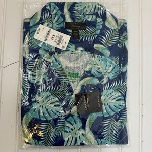 NEW Club Room Luxury Silk Blend XXL Short Sleeve Button Front Shirt